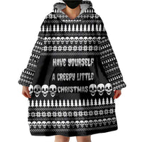 Creepy Christmas Wearable Blanket Hoodie with Skulls Trees and Gothic Holiday Pattern - Wonder Print Shop