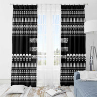 Creepy Christmas Window Curtain with Skulls Trees and Gothic Holiday Pattern - Wonder Print Shop