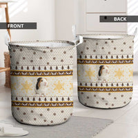 Guinea Pig Christmas Laundry Basket with Snowflakes Trees and Reindeer Pattern - Wonder Print Shop