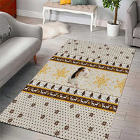 Guinea Pig Christmas Area Rug with Snowflakes Trees and Reindeer Pattern - Wonder Print Shop
