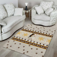 Guinea Pig Christmas Area Rug with Snowflakes Trees and Reindeer Pattern - Wonder Print Shop