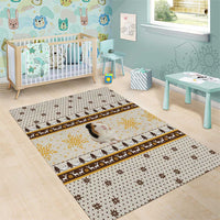 Guinea Pig Christmas Area Rug with Snowflakes Trees and Reindeer Pattern - Wonder Print Shop