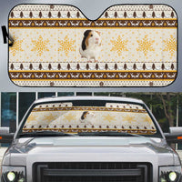 Guinea Pig Christmas Auto Sun Shade with Snowflakes Trees and Reindeer Pattern - Wonder Print Shop