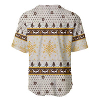 Guinea Pig Christmas Baseball Jersey with Snowflakes Trees and Reindeer Pattern - Wonder Print Shop