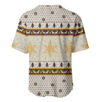 Guinea Pig Christmas Baseball Jersey with Snowflakes Trees and Reindeer Pattern - Wonder Print Shop