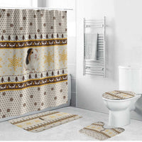 Guinea Pig Christmas Bathroom Set with Snowflakes Trees and Reindeer Pattern - Wonder Print Shop
