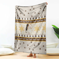 Guinea Pig Christmas Blanket with Snowflakes Trees and Reindeer Pattern - Wonder Print Shop