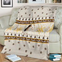 Guinea Pig Christmas Blanket with Snowflakes Trees and Reindeer Pattern - Wonder Print Shop