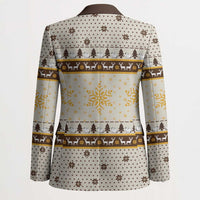 Guinea Pig Christmas Blazer with Snowflakes Trees and Reindeer Pattern - Wonder Print Shop