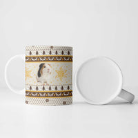 Guinea Pig Christmas Ceramic Mug with Snowflakes Trees and Reindeer Pattern - Wonder Print Shop