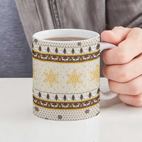 Guinea Pig Christmas Ceramic Mug with Snowflakes Trees and Reindeer Pattern - Wonder Print Shop