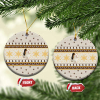 Guinea Pig Christmas Ceramic Ornament with Snowflakes Trees and Reindeer Pattern - Wonder Print Shop