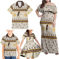 Guinea Pig Christmas Family Matching Off Shoulder Maxi Dress and Hawaiian Shirt with Snowflakes Trees and Reindeer Pattern - Wonder Print Shop