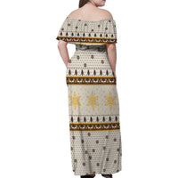 Guinea Pig Christmas Family Matching Off Shoulder Maxi Dress and Hawaiian Shirt with Snowflakes Trees and Reindeer Pattern - Wonder Print Shop