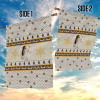 Guinea Pig Christmas Garden Flag with Snowflakes Trees and Reindeer Pattern - undefined