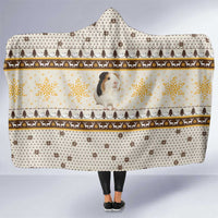 Guinea Pig Christmas Hooded Blanket with Snowflakes Trees and Reindeer Pattern - Wonder Print Shop