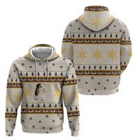 Guinea Pig Christmas Hoodie with Snowflakes Trees and Reindeer Pattern - Wonder Print Shop
