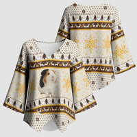 Guinea Pig Christmas Kimono Sleeve Blouse with Snowflakes Trees and Reindeer Pattern - Wonder Print Shop