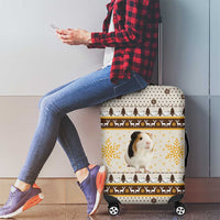 Guinea Pig Christmas Luggage Cover with Snowflakes Trees and Reindeer Pattern - Wonder Print Shop