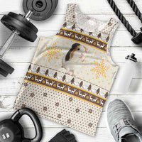 Guinea Pig Christmas Men Tank Top with Snowflakes Trees and Reindeer Pattern - Wonder Print Shop