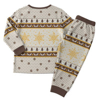 Guinea Pig Christmas Pajama Set with Snowflakes Trees and Reindeer Pattern - Wonder Print Shop