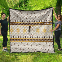 Guinea Pig Christmas Quilt with Snowflakes Trees and Reindeer Pattern - Wonder Print Shop