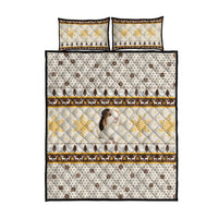 Guinea Pig Christmas Quilt Bed Set with Snowflakes Trees and Reindeer Pattern - Wonder Print Shop