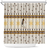 Guinea Pig Christmas Shower Curtain with Snowflakes Trees and Reindeer Pattern - Wonder Print Shop