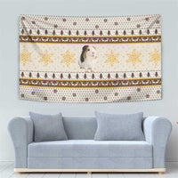 Guinea Pig Christmas Tapestry with Snowflakes Trees and Reindeer Pattern - Wonder Print Shop