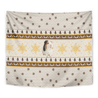 Guinea Pig Christmas Tapestry with Snowflakes Trees and Reindeer Pattern - Wonder Print Shop
