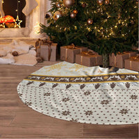 Guinea Pig Christmas Tree Skirt with Snowflakes Trees and Reindeer Pattern - Wonder Print Shop
