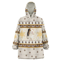 Guinea Pig Christmas Wearable Blanket Hoodie with Snowflakes Trees and Reindeer Pattern - Wonder Print Shop