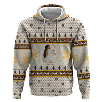 Guinea Pig Christmas Zip Hoodie with Snowflakes Trees and Reindeer Pattern - Wonder Print Shop