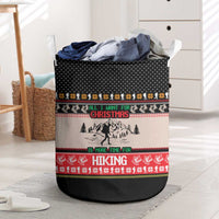 Hiking Christmas Laundry Basket with Mountains Trees and Winter Holiday Pattern - Wonder Print Shop