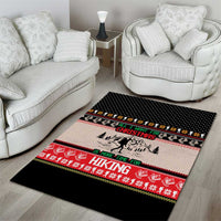 Hiking Christmas Area Rug with Mountains Trees and Winter Holiday Pattern - Wonder Print Shop