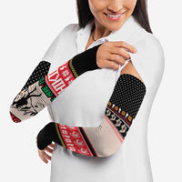 Hiking Christmas Arm Sleeves with Mountains Trees and Winter Holiday Pattern - Wonder Print Shop
