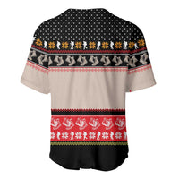 Hiking Christmas Baseball Jersey with Mountains Trees and Winter Holiday Pattern - Wonder Print Shop