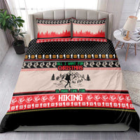 Hiking Christmas Bedding Set with Mountains Trees and Winter Holiday Pattern - Wonder Print Shop