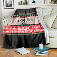 Hiking Christmas Blanket with Mountains Trees and Winter Holiday Pattern - Wonder Print Shop