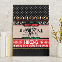 Hiking Christmas Canvas Wall Art with Mountains Trees and Winter Holiday Pattern - Wonder Print Shop