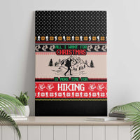Hiking Christmas Canvas Wall Art with Mountains Trees and Winter Holiday Pattern - Wonder Print Shop