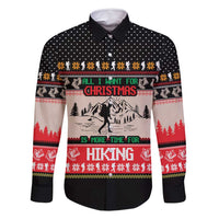 Hiking Christmas Family Matching Off Shoulder Maxi Dress and Hawaiian Shirt with Mountains Trees and Winter Holiday Pattern - Wonder Print Shop