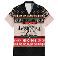 Hiking Christmas Hawaiian Shirt with Mountains Trees and Winter Holiday Pattern - Wonder Print Shop