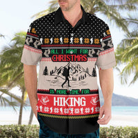 Hiking Christmas Hawaiian Shirt with Mountains Trees and Winter Holiday Pattern - Wonder Print Shop