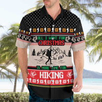 Hiking Christmas Hawaiian Shirt with Mountains Trees and Winter Holiday Pattern - Wonder Print Shop