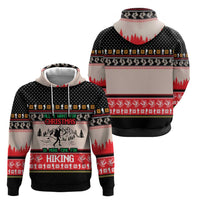 Hiking Christmas Hoodie with Mountains Trees and Winter Holiday Pattern - Wonder Print Shop