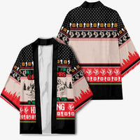 Hiking Christmas Kimono with Mountains Trees and Winter Holiday Pattern - Wonder Print Shop