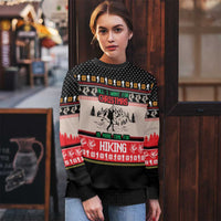 Hiking Christmas Ugly Christmas Sweater with Mountains Trees and Winter Holiday Pattern - Wonder Print Shop