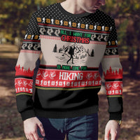 Hiking Christmas Ugly Christmas Sweater with Mountains Trees and Winter Holiday Pattern - Wonder Print Shop