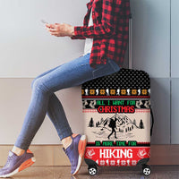 Hiking Christmas Luggage Cover with Mountains Trees and Winter Holiday Pattern - Wonder Print Shop